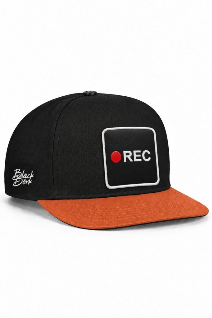 Rec Logolu Kiremit-Siyah Hip Hop Şapka