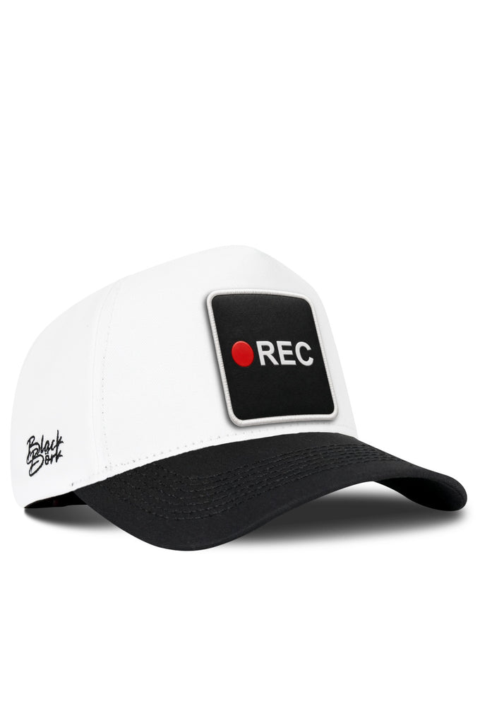 Rec Logolu Siyah-Beyaz Beyzbol Şapka
