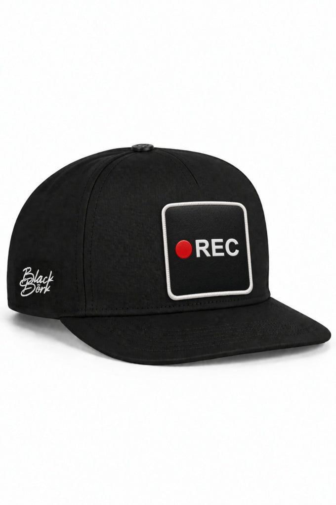 Rec Logolu Siyah Hip Hop Şapka