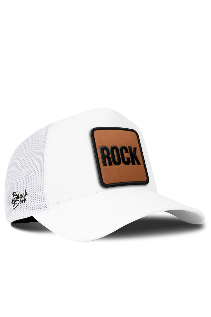 Rock Logolu Beyaz Trucker Şapka