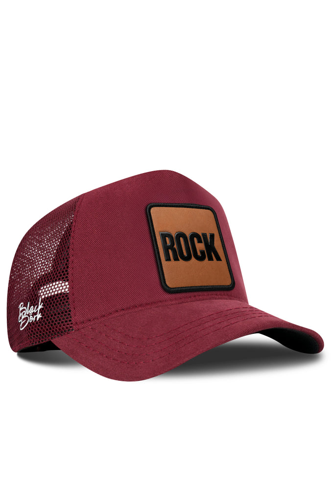 Maroon Trucker Cap with Rock Logo