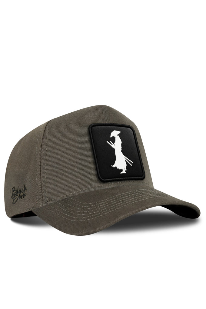 Samurai Logo Olive Green Baseball Cap