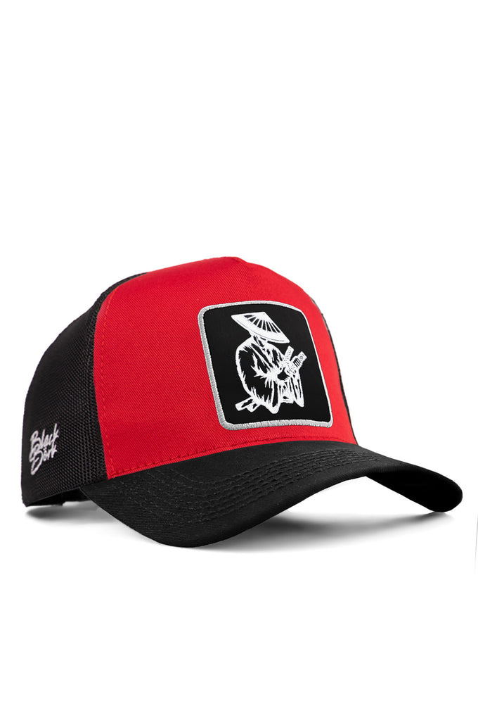 samuray-logolu-kirmizi-siyah-trucker-sapka-5605 - BlackBörk TR
