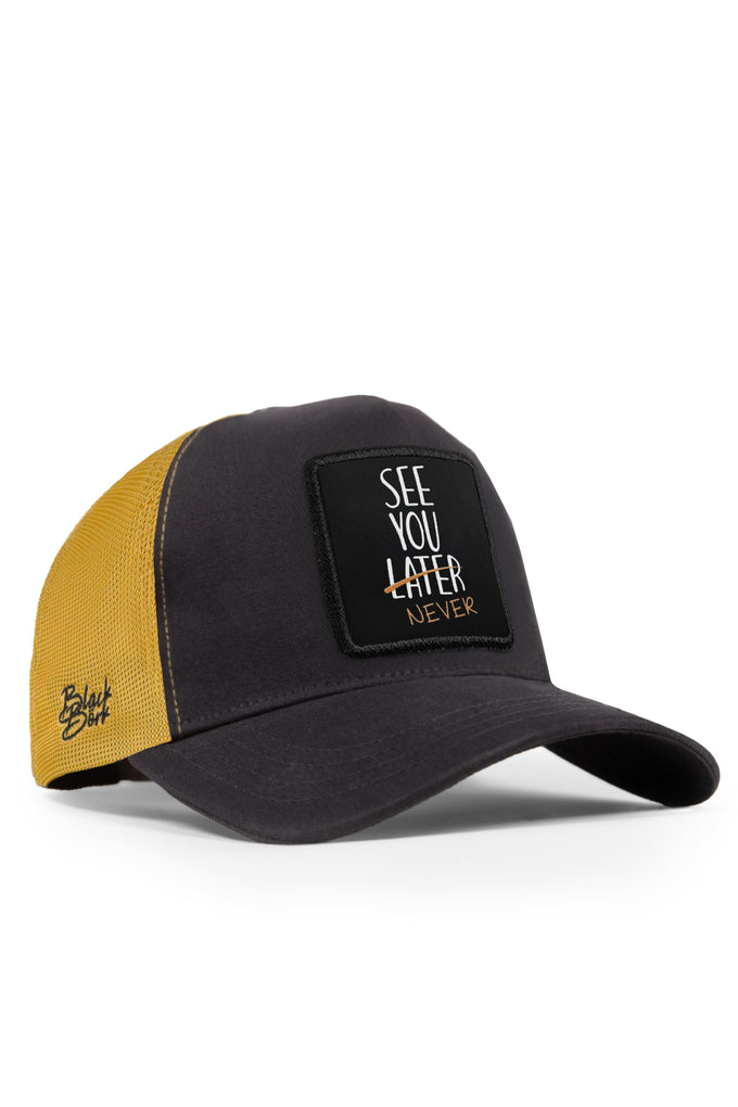 see-you-later-never-logolu-antrasit-sari-trucker-sapka-5635 - BlackBörk TR