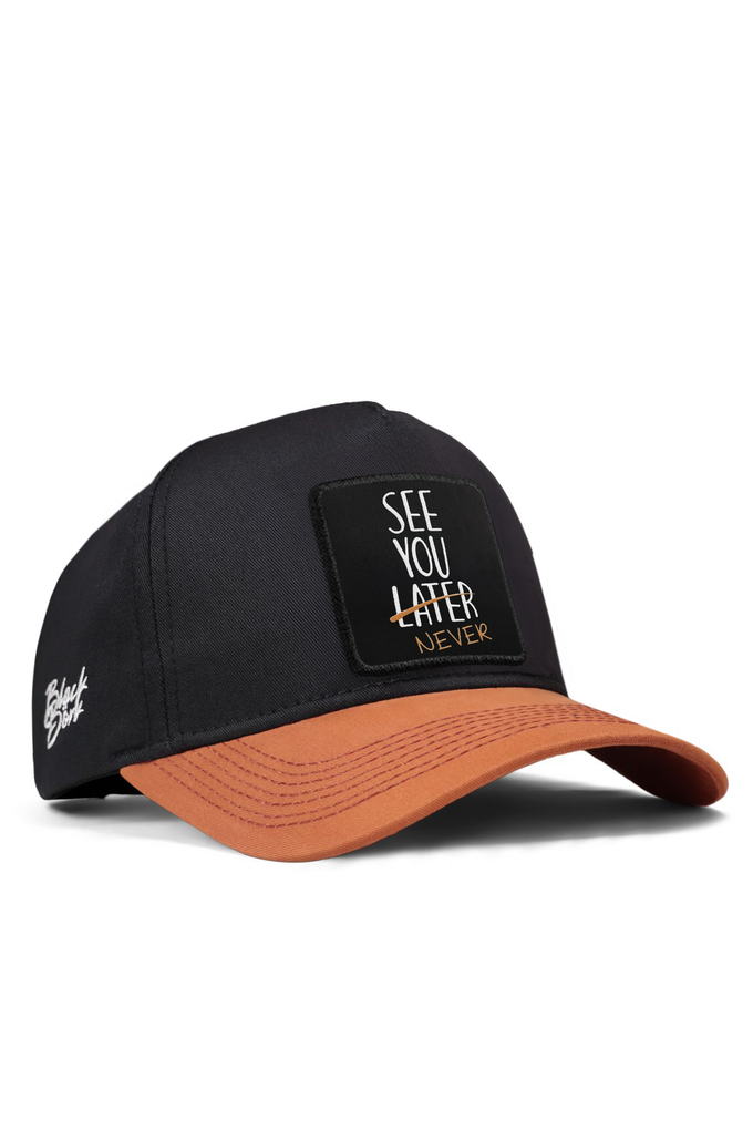 see-you-later-never-logolu-kiremit-siyah-beyzbol-premium-sapka-5746 - BlackBörk TR