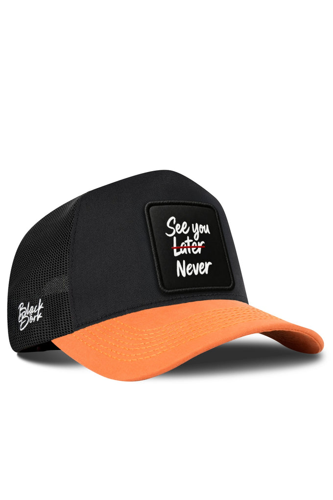 See You Later Never Logolu Kiremit-Siyah Trucker Şapka