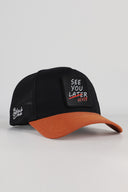 See You Later Never Logolu Kiremit-Siyah Trucker Şapka
