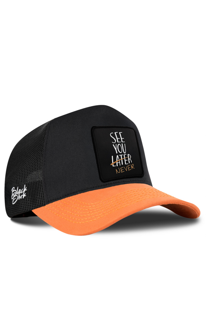 See You Later Never Logolu Kiremit-Siyah Trucker Şapka