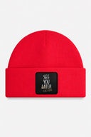 See You Later Never Logolu Kırmızı Bere