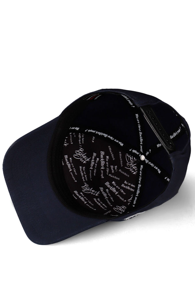 See You Later Never Logo Navy Blue Baseball Cap