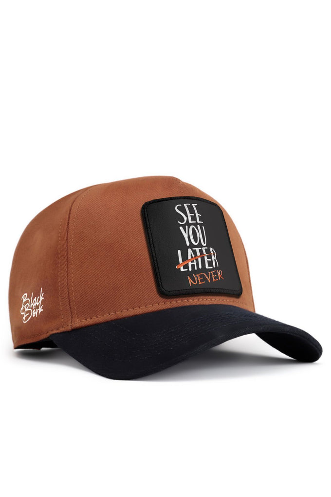 see-you-later-never-logolu-lacivert-camel-beyzbol-sapka-817 - BlackBörk TR