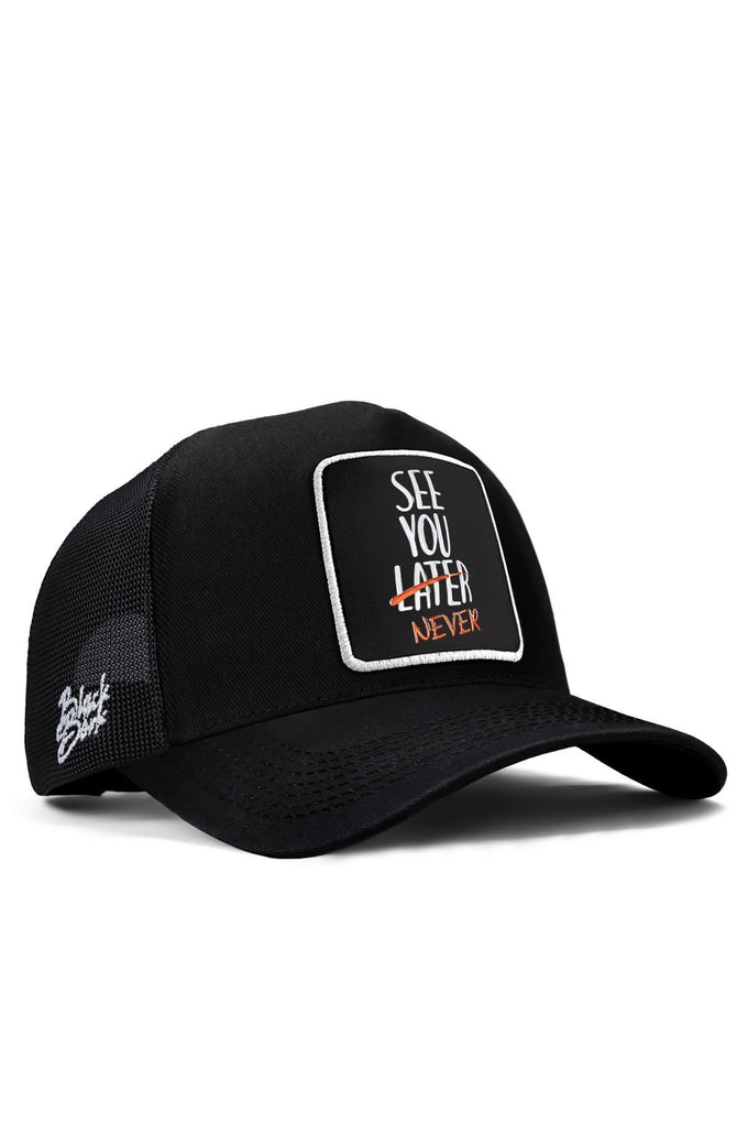 see-you-later-never-logolu-siyah-trucker-sapka-3058 - BlackBörk TR