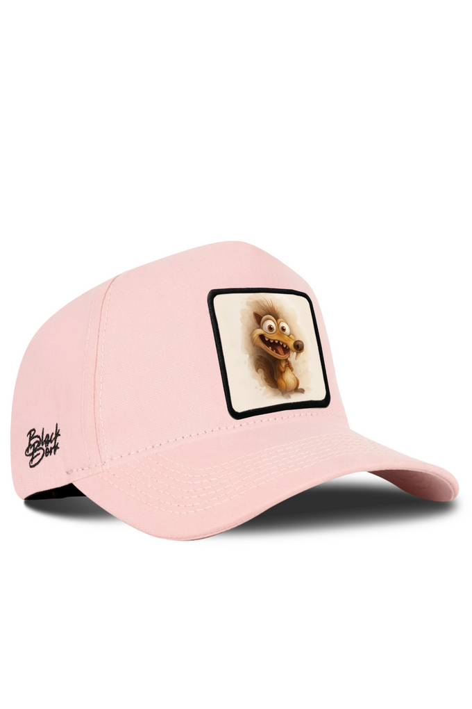 Salmon Baseball Cap with Squirrel Logo