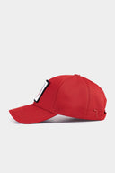 Red Baseball Cap with Six Lions Logo