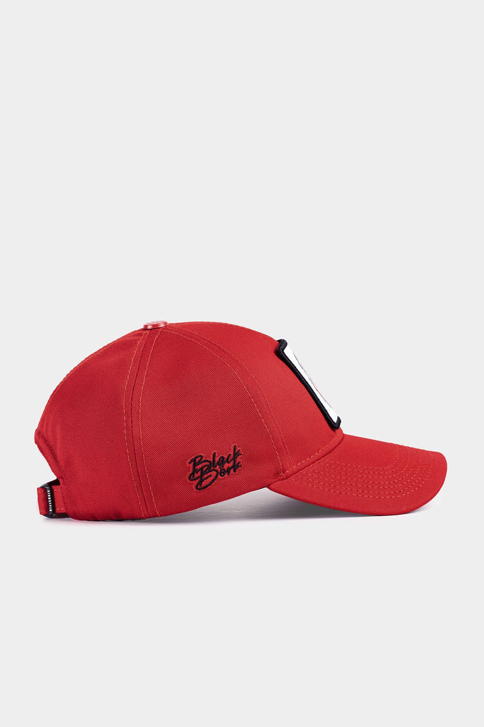 Red Baseball Cap with Six Lions Logo