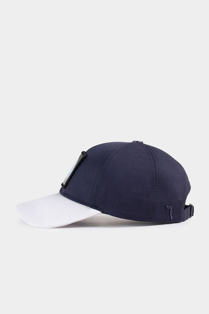 White-Navy Baseball Cap with Six Duckside Logo