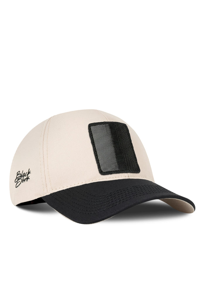 Six Black and Beige Baseball Caps
