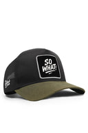 So What Logolu Cordura Haki-Siyah Trucker Şapka