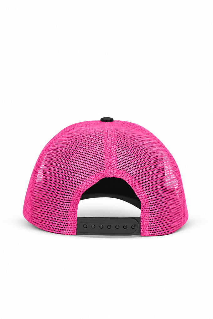 So What Logolu Cordura Siyah-Pembe Trucker Şapka