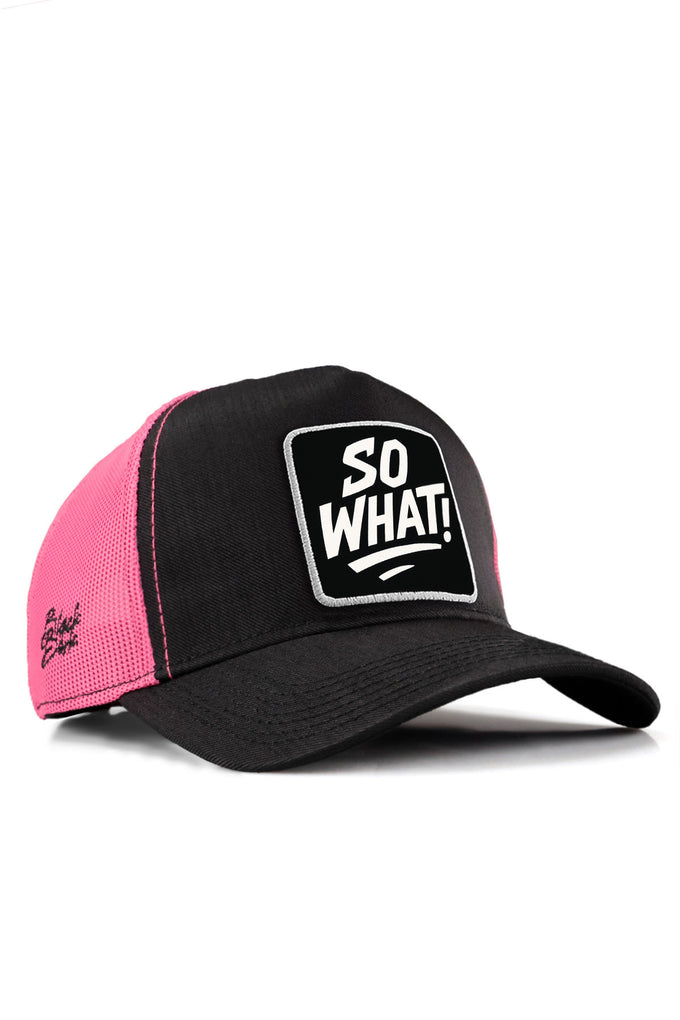 so-what-logolu-cordura-siyah-pembe-trucker-sapka-5682 - BlackBörk TR