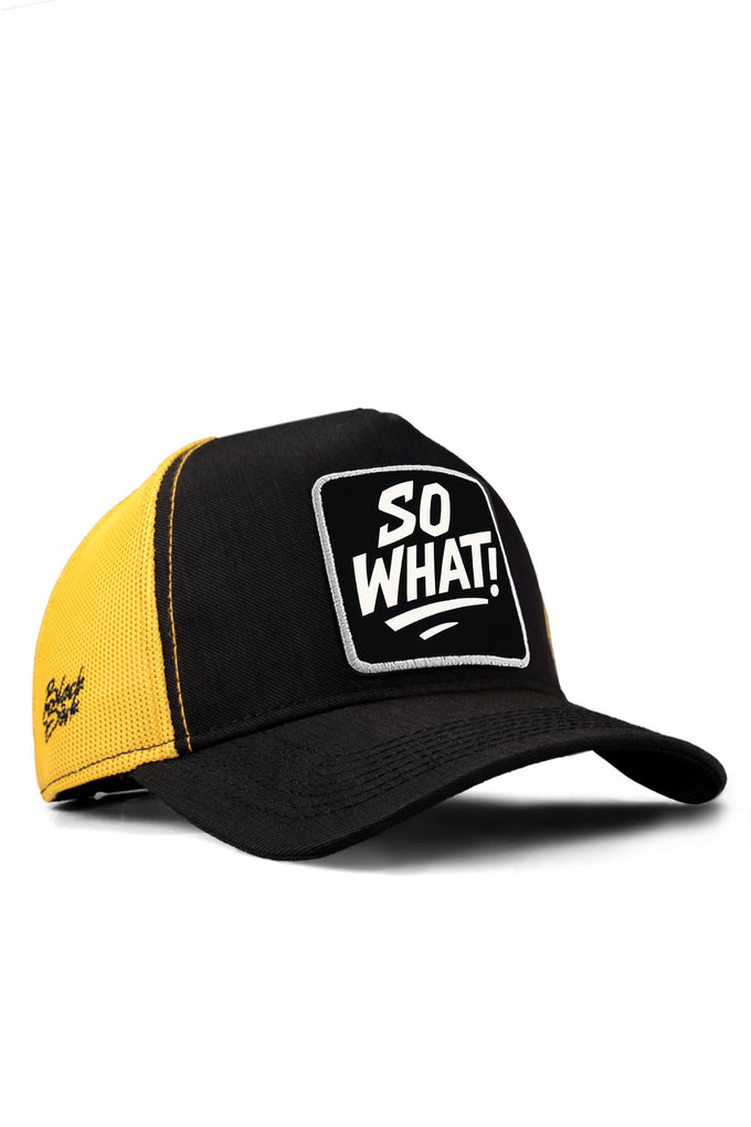 so-what-logolu-cordura-siyah-sari-trucker-sapka-5694 - BlackBörk TR