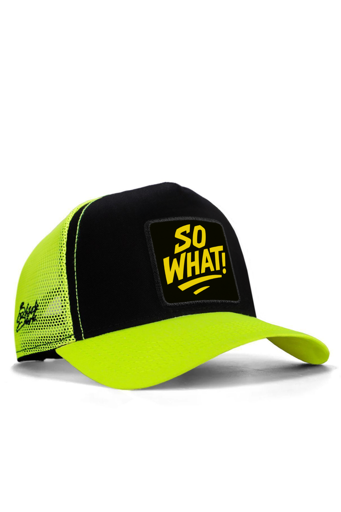 so-what-logolu-neon-siyah-trucker-sapka-5769 - BlackBörk TR