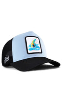 Sörf Logolu Siyah-Buz Mavi Trucker Şapka