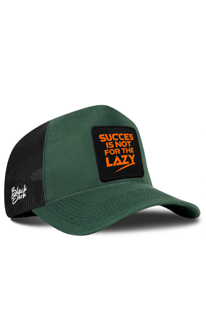 Success Is Not For The Lazy Logolu Cordura Petrol Yeşili-Siyah Trucker Şapka