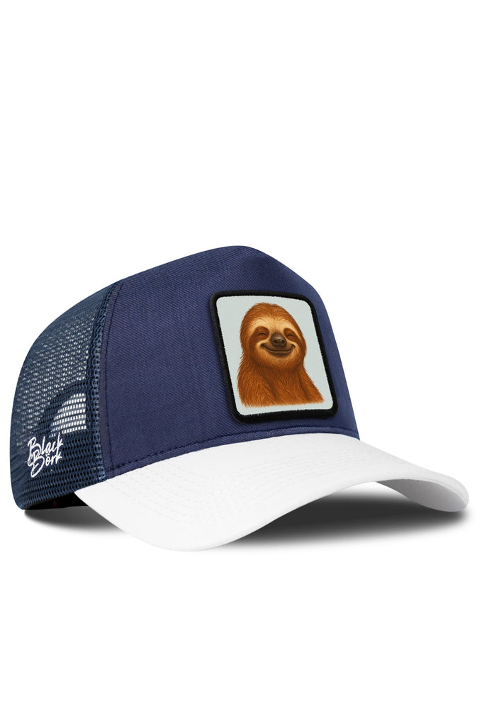 Tembel Hayvan Logolu Cordura Beyaz-Lacivert Trucker Şapka
