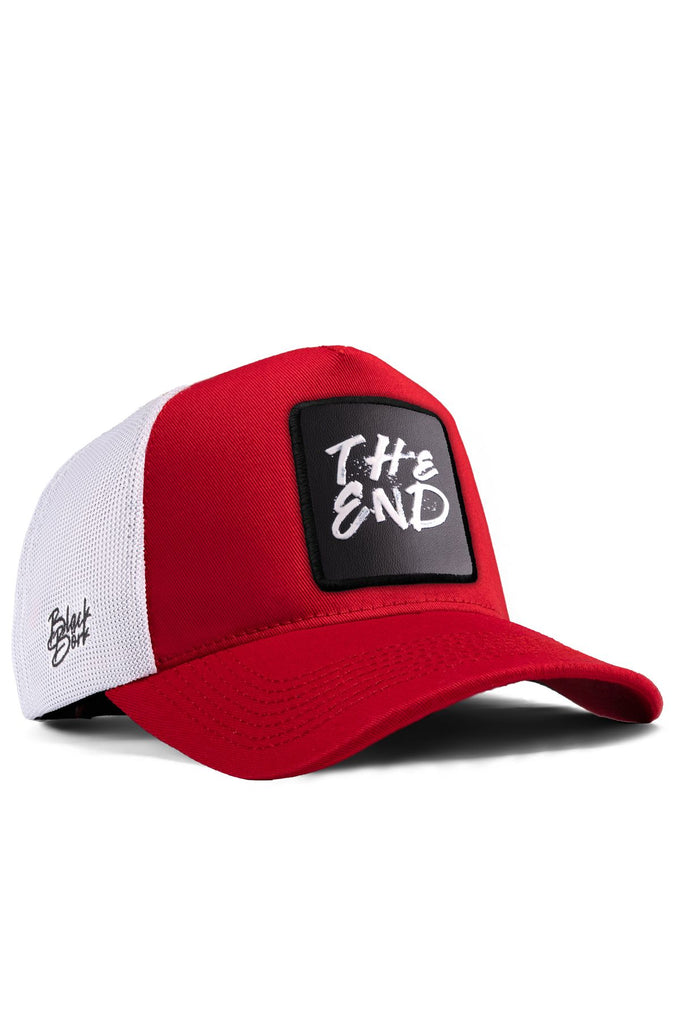 the-end-logolu-kirmizi-beyaz-trucker-sapka-2394 - BlackBörk TR