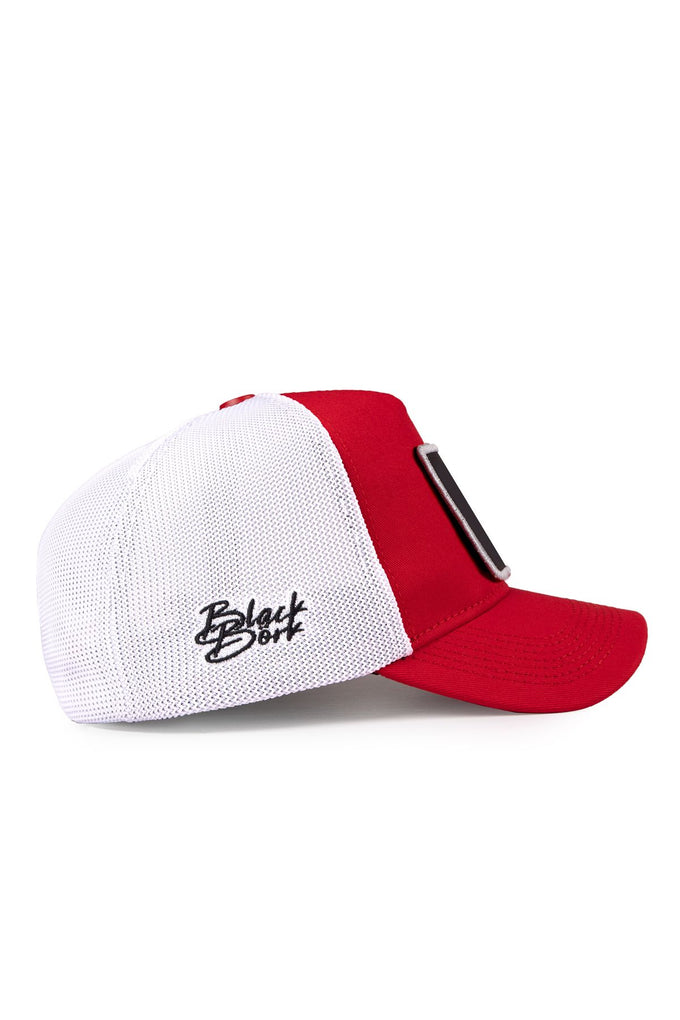 Red and White Trucker Cap with "There's No Place" Logo