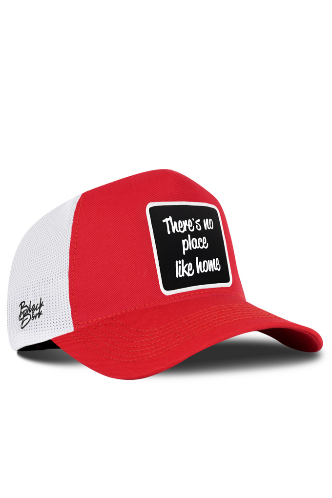 Red and White Trucker Cap with "There's No Place" Logo