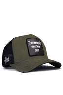 Tomorrow is another day Logolu Haki-Siyah Trucker Şapka