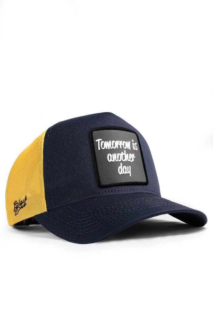 tomorrow-is-another-day-logolu-koyu-lacivert-sari-trucker-sapka-2483 - BlackBörk TR