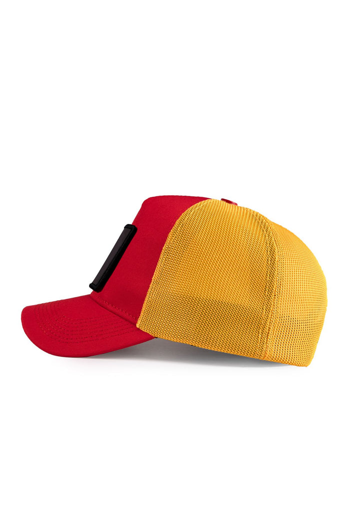 Trucker Boss Code Logo Red-Yellow Mesh Cap