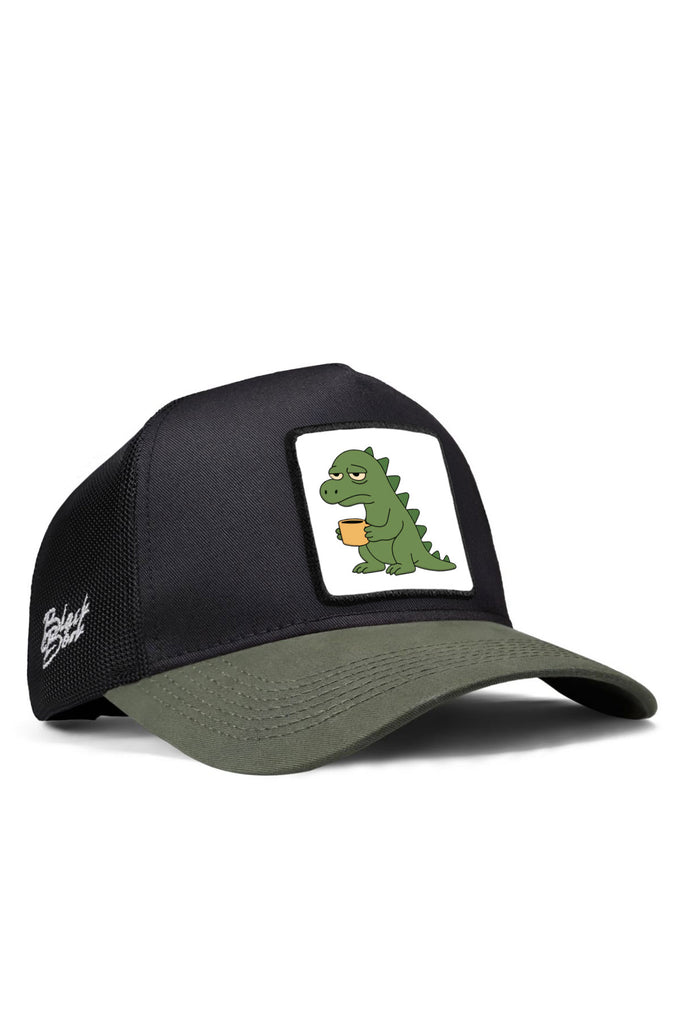 tukenmis-dinazor-logolu-haki-siyah-trucker-sapka-4138 - BlackBörk TR