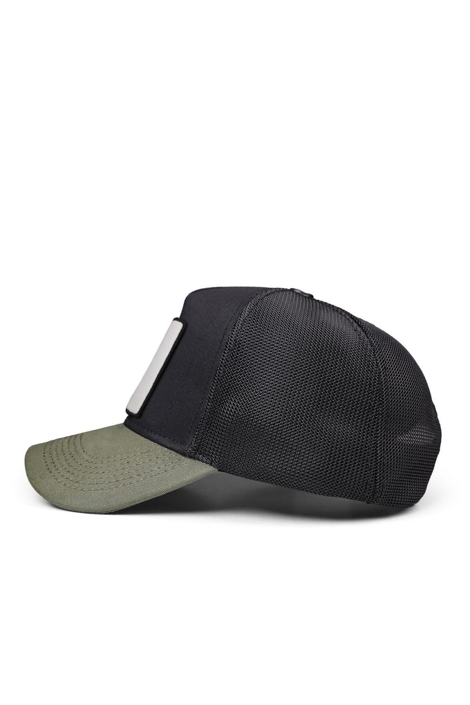 tukenmis-dinazor-logolu-haki-siyah-trucker-sapka-4141 - BlackBörk TR