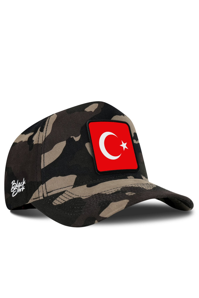 Türk Bayrağı Logolu Kamuflaj Beyzbol Şapka