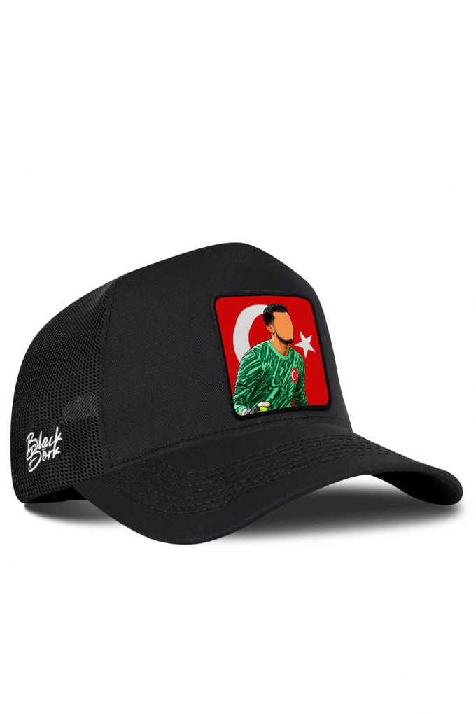 Türkiye Logolu Siyah Trucker Şapka