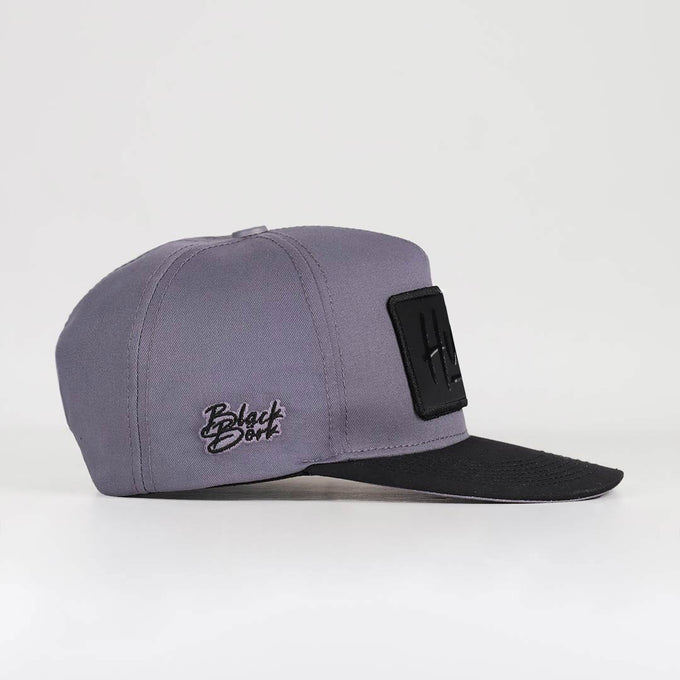 v2-hustle-logolu-siyah-gri-hip-hop-sapka-3603 - BlackBörk TR