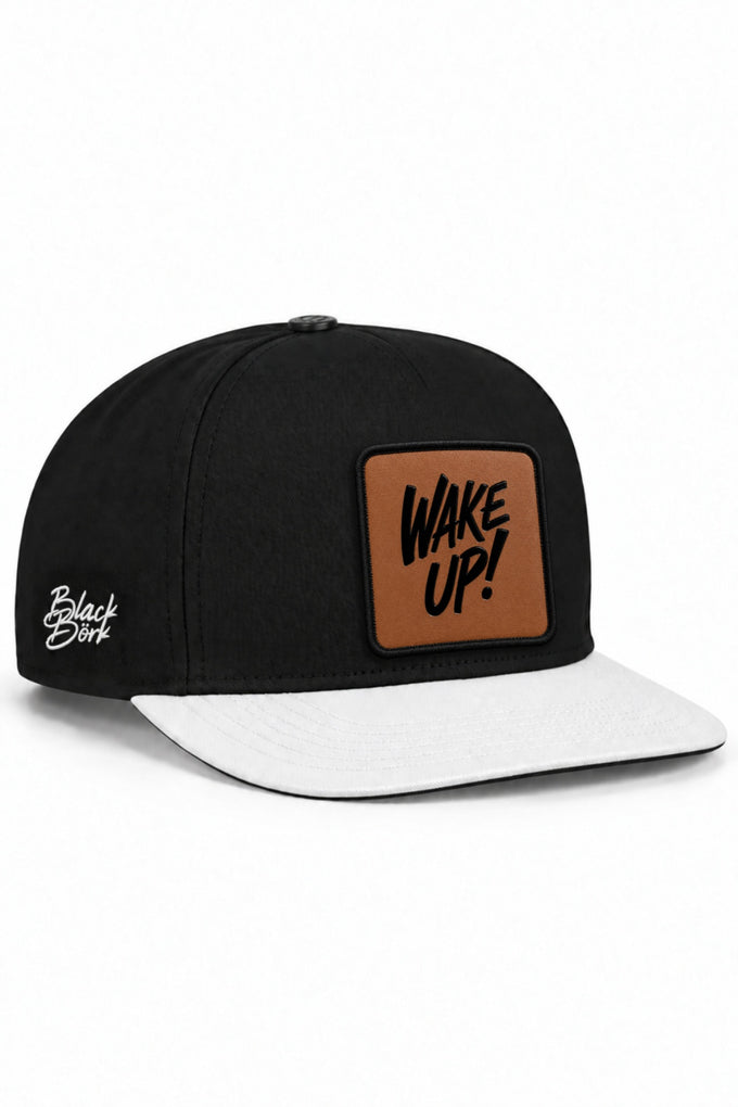 Wake Up Logolu Beyaz-Siyah Hip Hop Şapka