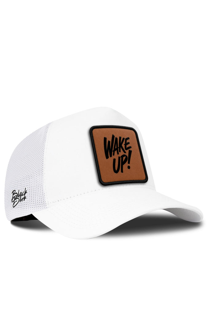 Wake Up Logolu Beyaz Trucker Şapka