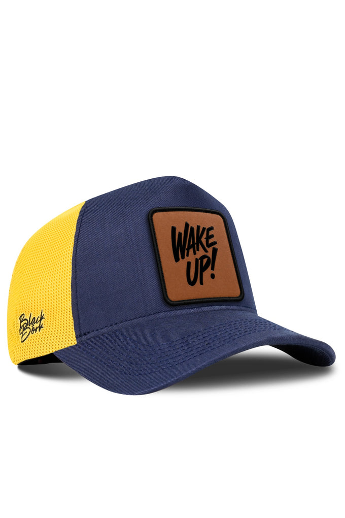Wake Up Logolu Cordura Lacivert-Sarı Trucker Şapka