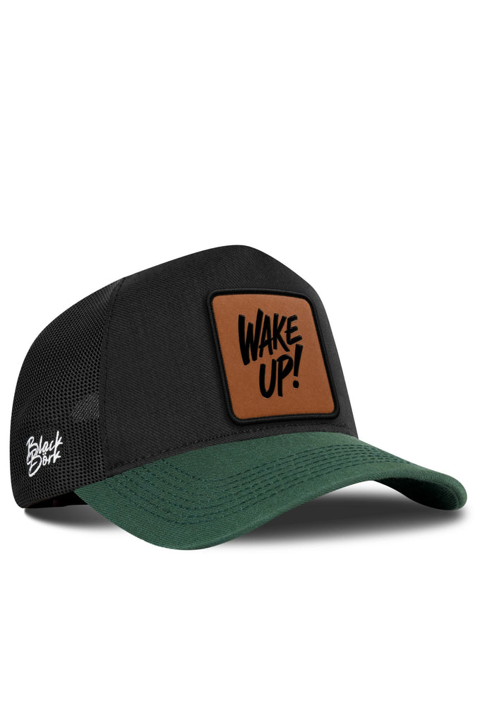 Wake Up Logolu Cordura Petrol Yeşili-Siyah Trucker Şapka