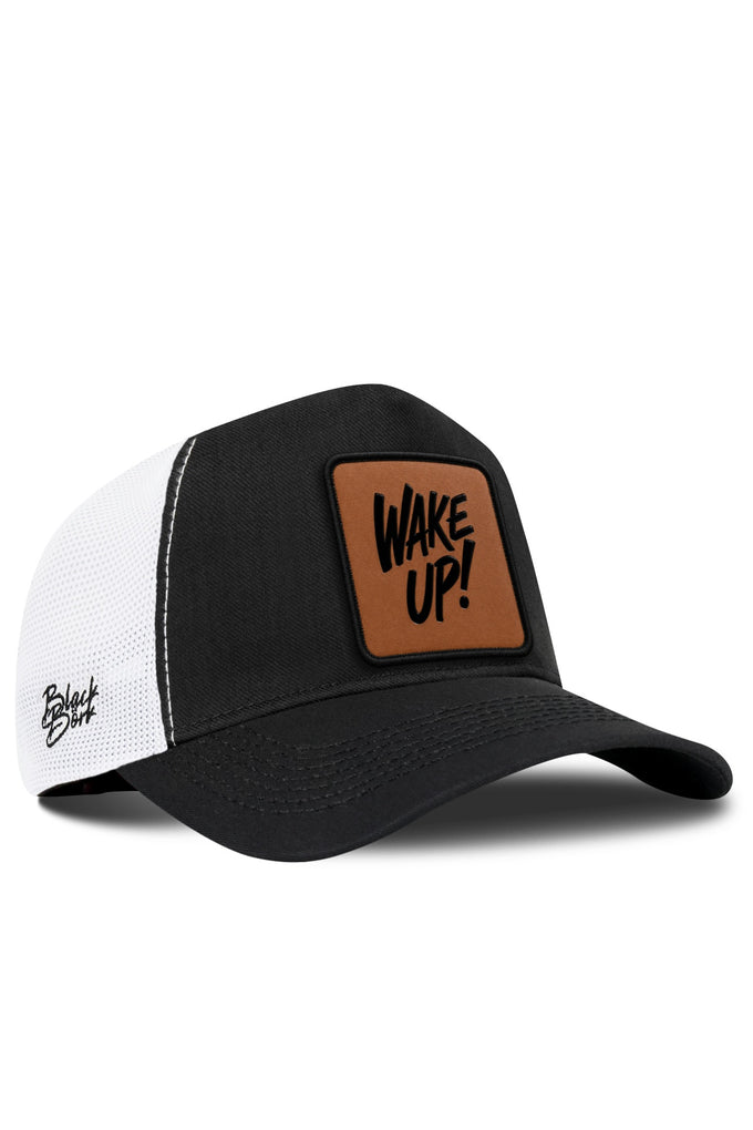 Wake Up Logolu Cordura Siyah-Beyaz Trucker Şapka