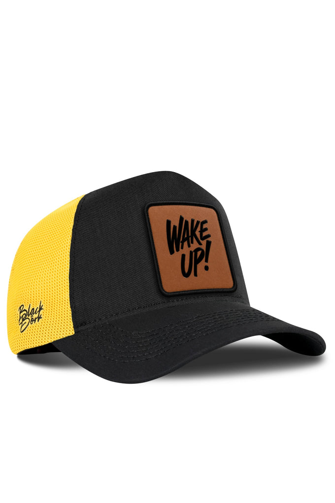 Wake Up Logolu Cordura Siyah-Sarı Trucker Şapka