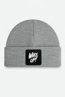 Gray Beanie with Wake Up Logo