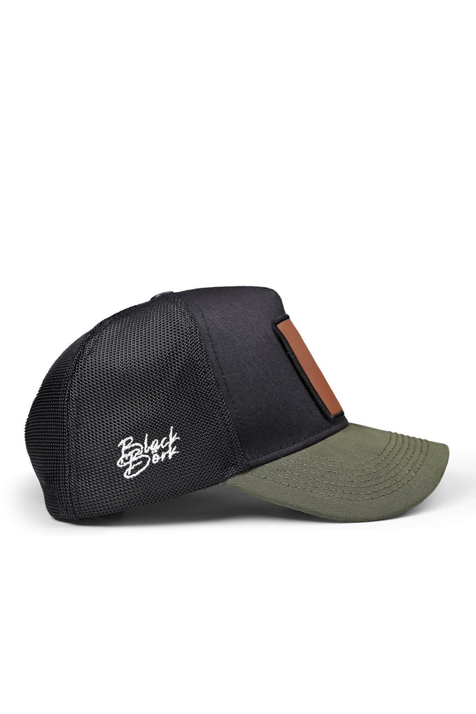 Khaki-Black Trucker Cap with Wake Up Logo