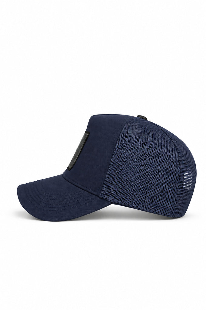 Wake Up Logolu Lacivert Trucker Şapka