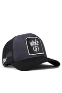 Wake Up Logolu Siyah-Antrasit Trucker Şapka